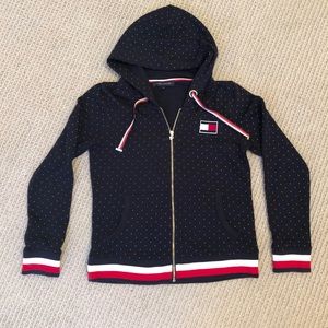 Tommy Hilfiger Polka Dot Zip Up Sweatshirt